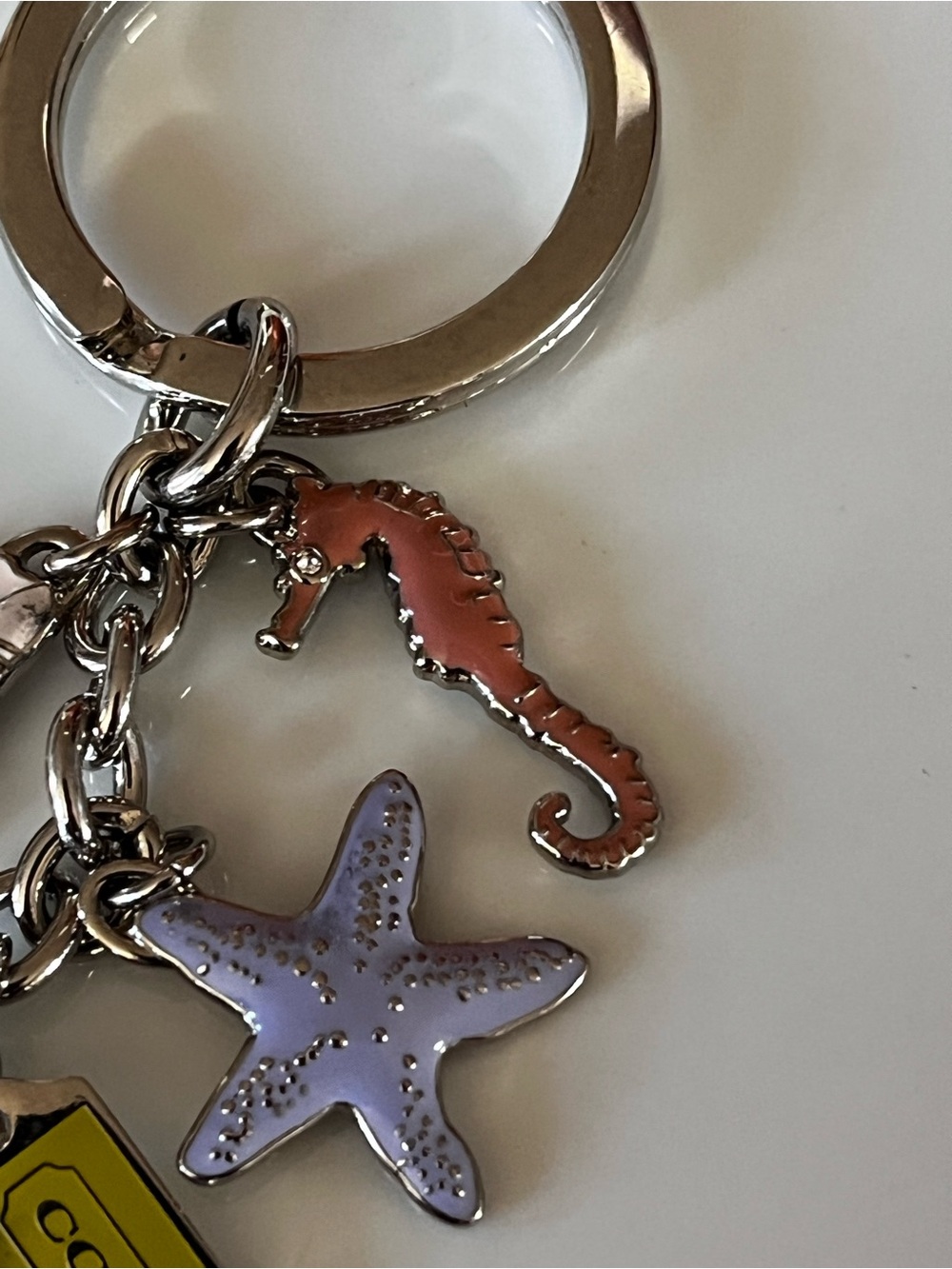 Rare Authentic COACH Keychain Under the Sea Silver w 5 charms - Picture 5 of 14